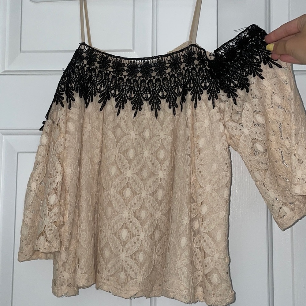 Off-the-Shoulder Lace Blouse